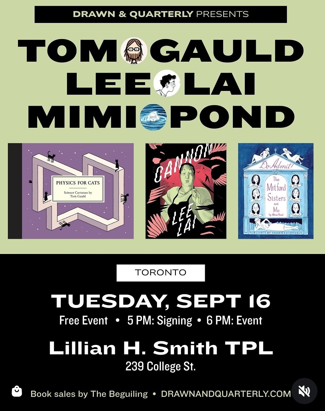 Book Launch with Tom Guald, Lee Lai and Mimi Pond at Lillian H. Smith Library, Tues Sept 16, 5pm Signing, 6pm&nbsp;Event